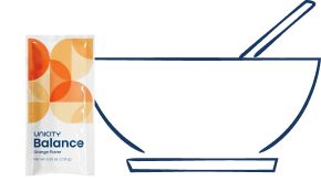 Unicity balance single packet with a bowl